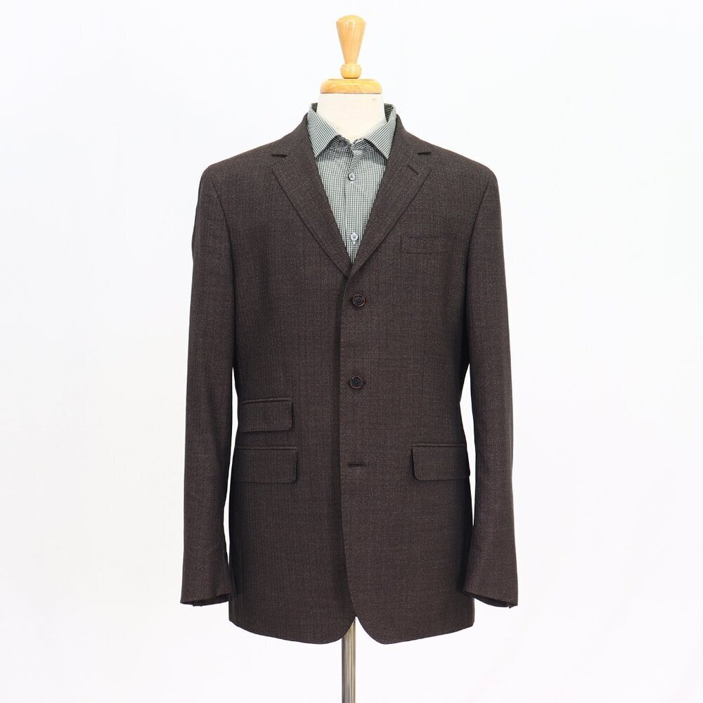 Banana Republic 44L Brown Striped 3-Button Sport Coat Blazer Jacket T332